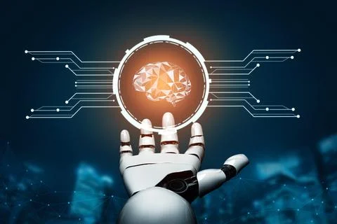 MLP Futuristic robot artificial intelligence concept. Stock Illustration