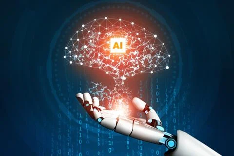 MLP Futuristic robot artificial intelligence concept. Stock Illustration