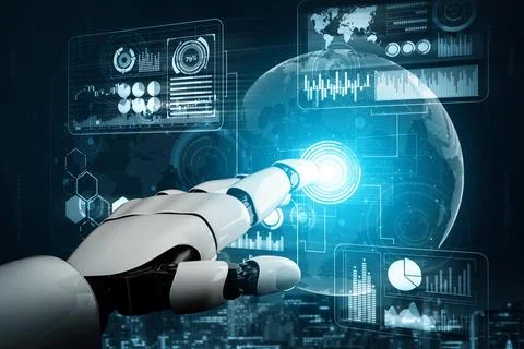 MLP Futuristic robot artificial intelligence concept. Stock Illustration
