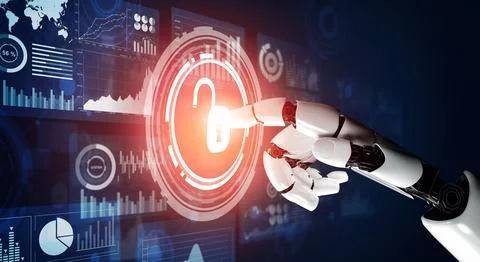 MLP Futuristic robot artificial intelligence concept. Stock Illustration