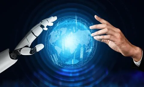 MLP Futuristic robot artificial intelligence concept. Stock Illustration