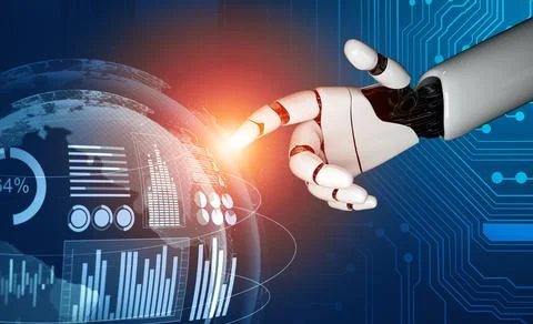 MLP Futuristic robot artificial intelligence concept. Stock Illustration