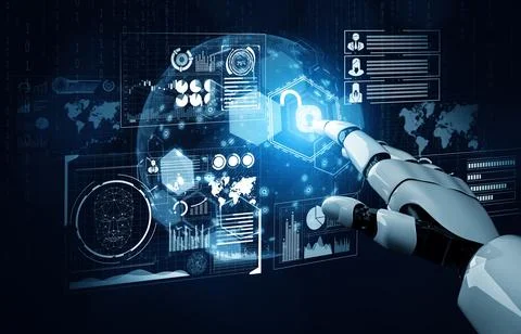 MLP Futuristic robot artificial intelligence concept. Stock Illustration