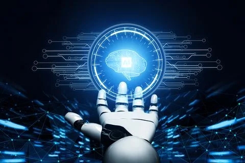 MLP Futuristic robot artificial intelligence concept. Stock Illustration