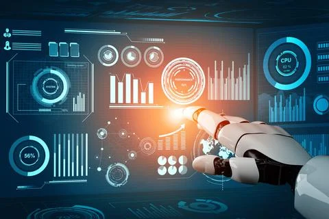 MLP Futuristic robot artificial intelligence concept. Stock Illustration