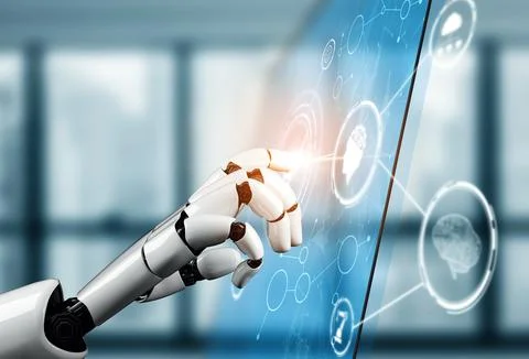 MLP Futuristic robot artificial intelligence concept. Stock Illustration
