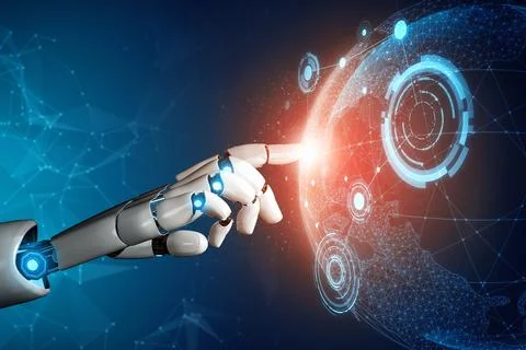 MLP Futuristic robot artificial intelligence concept. Stock Illustration