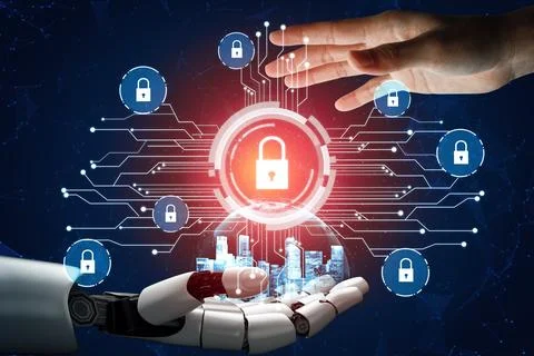 MLP Futuristic robot artificial intelligence concept. Stock Illustration