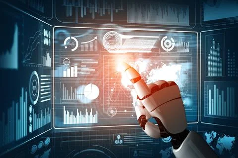 MLP Futuristic robot artificial intelligence concept. Stock Illustration