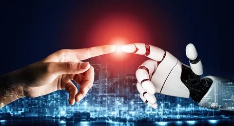 MLP Futuristic robot artificial intelligence concept. Stock Illustration
