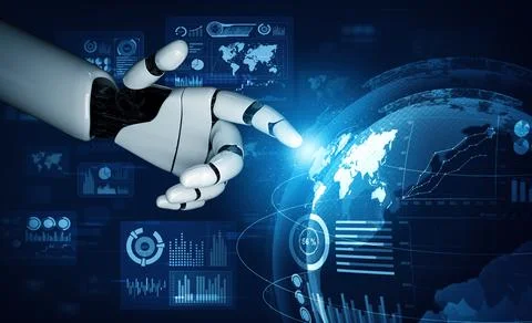 MLP Futuristic robot artificial intelligence concept. Stock Illustration