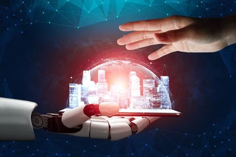 MLP Futuristic robot artificial intelligence concept. Stock Illustration