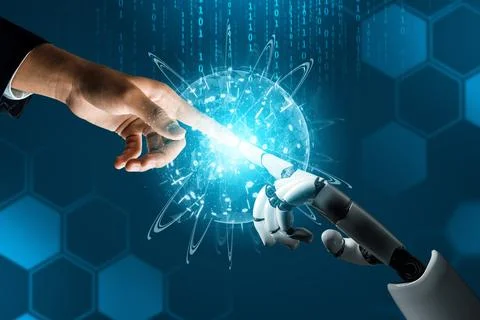 MLP Futuristic robot artificial intelligence concept. Stock Illustration