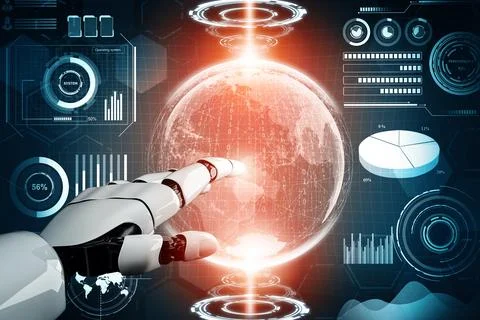 MLP Futuristic robot artificial intelligence concept. Stock Illustration