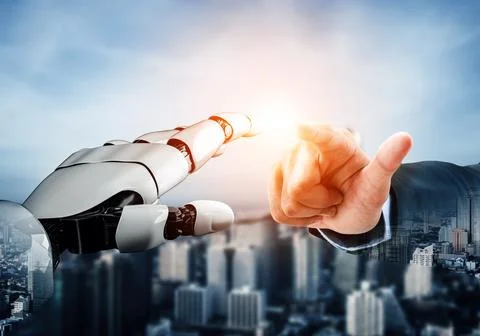 MLP Futuristic robot artificial intelligence concept. Stock Illustration