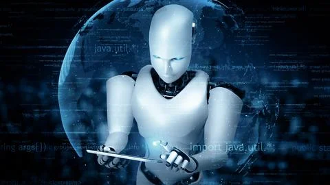 MLP Futuristic robot artificial intelligence huminoid AI programming coding イラスト素材