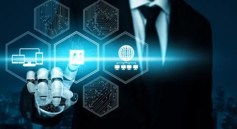 MLP Futuristic robot artificial intelligence concept. Stock Illustration