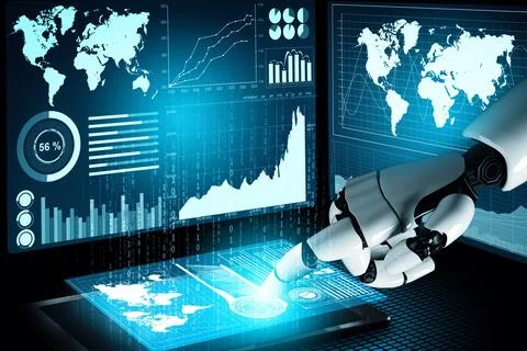 MLP Futuristic robot artificial intelligence concept. Stock Illustration