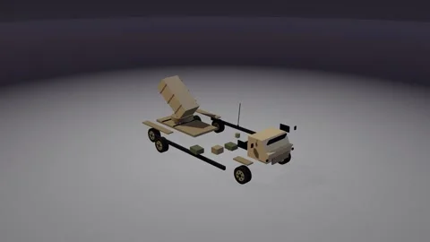 Mlrs exploded view parts assembly loop 3D animation seamless loop Stock Footage 342239638