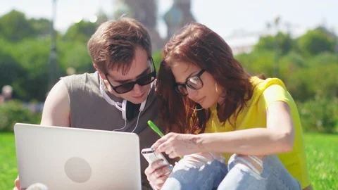Mlticultural group of students getting ready for test Stock Footage 93240816