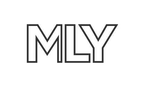 MLY logo design template with strong and modern bold text. Initial based ve.. Stock Illustration