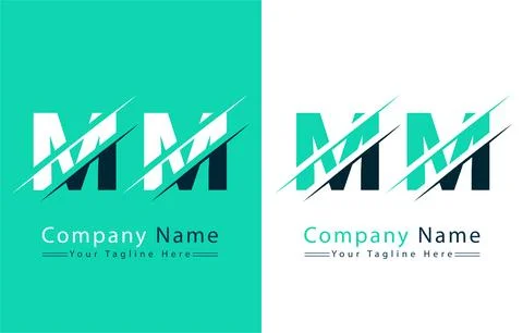 MM Letter Logo Vector Design Template Elements Stock Illustration