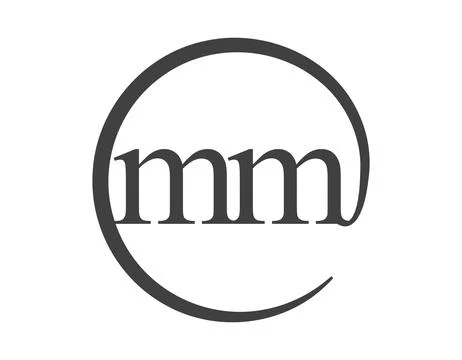 MM logo from two letter with circle shape email sign style. M and M round l.. Stock Illustration