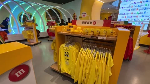 M&amp;M Store - Interior - Yellow - Minn., MN - March 30, 2024 Stock Footage 271688929