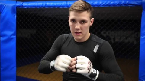 MMA fighter beats. Young guy Stock Footage 71592288