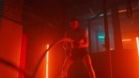 MMA fighters enter the cage ring. Mixed martial arts fight. Stock Footage 238549946