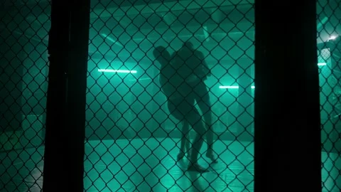 MMA fighters enter the cage ring. Mixed martial arts fight. 動画素材 238550039