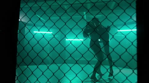 MMA fighters enter the cage ring. Mixed martial arts fight. Stock Footage 238550151