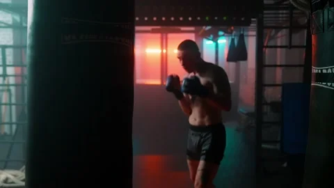 MMA fighters enter the cage ring. Mixed martial arts fight. Vídeos de archivo 238550570