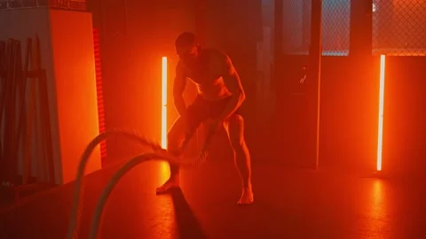 MMA fighters enter the cage ring. Mixed martial arts fight. Stock-Footage 238551938