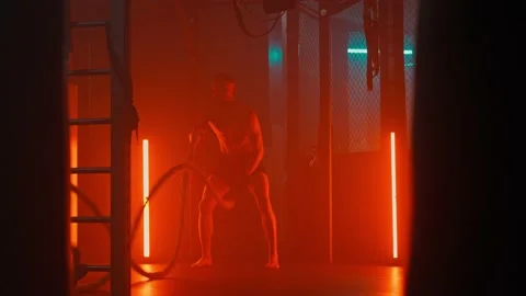 MMA fighters enter the cage ring. Mixed martial arts fight. Stock Footage 238552024