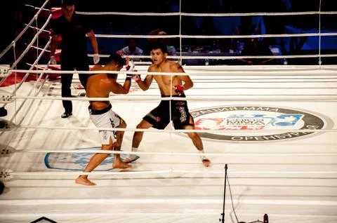 Mma fights without rules. agoni romero, spain and rinat kultumanov, russia Stock Photos