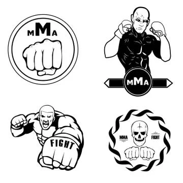 Mma. hand to hand combat. Stock Illustration