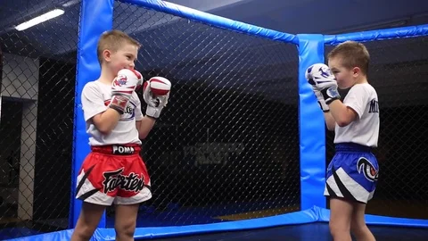 Mma sparring of children Stock Footage 71968431