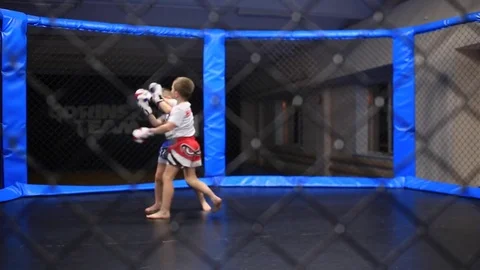 Mma training of children Video stock 71955004