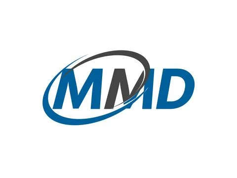 MMD letter creative modern elegant swoosh logo design Illustrazione stock