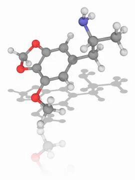 MMDA (3-Methoxy-MDA) drug molecule Stock Illustration