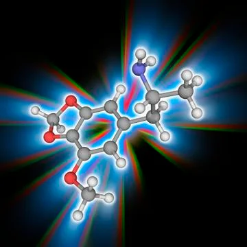 MMDA (3-Methoxy-MDA) drug molecule Stock Illustration