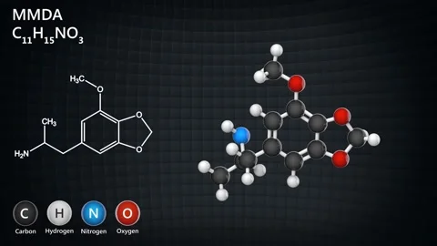 MMDA. C11H15NO3. Seamless loop. Stock Footage 154734517