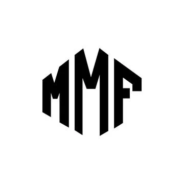 MMF letter logo design with polygon shape. MMF polygon and cube shape logo .. Stock Illustration