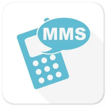 Mms blue flat icon Stock Illustration