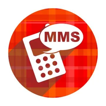 Mms red flat icon isolated. Stock Illustration