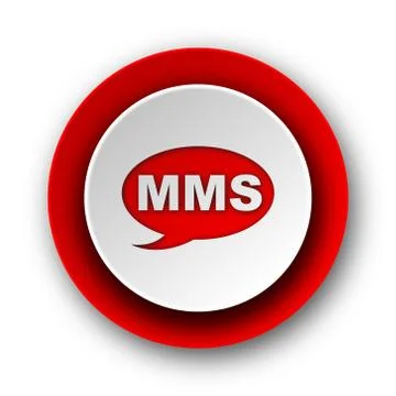 Mms red modern web icon on white background. Stock Illustration