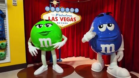 The M&amp;M's World store on the Strip in Las Vegas, Nevada. Stock Footage 340172458
