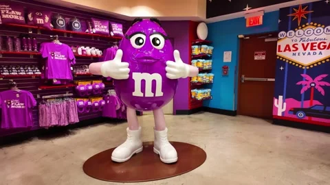 The M&amp;M's World store on the Strip in Las Vegas, Nevada. Stock Footage 340172470