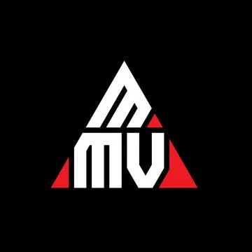 MMV triangle letter logo design with triangle shape. MMV triangle logo desi.. Stock Illustration